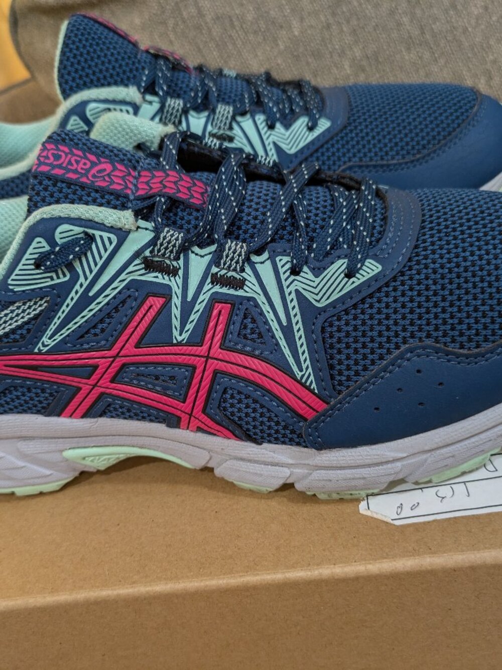 ASICS Gel Women Blue Pink Trail Running Shoes Sneakers Size 9
